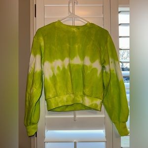 Lime Green Cropped Crewneck